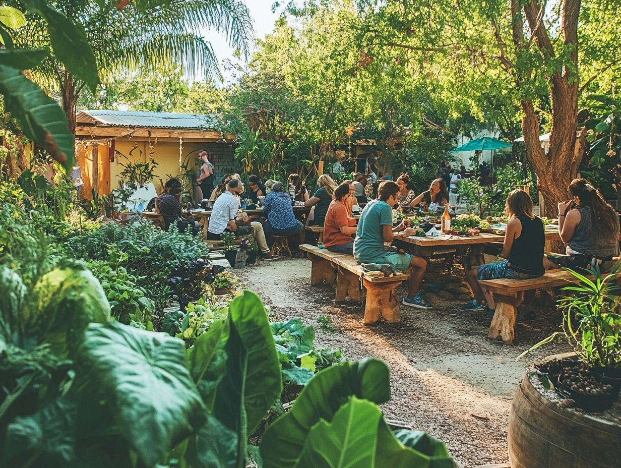 A vibrant community garden showcasing permaculture principles.