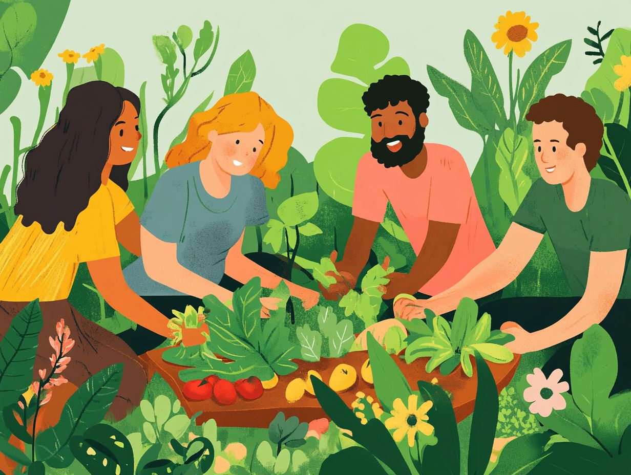 A community actively participating in permaculture gardening