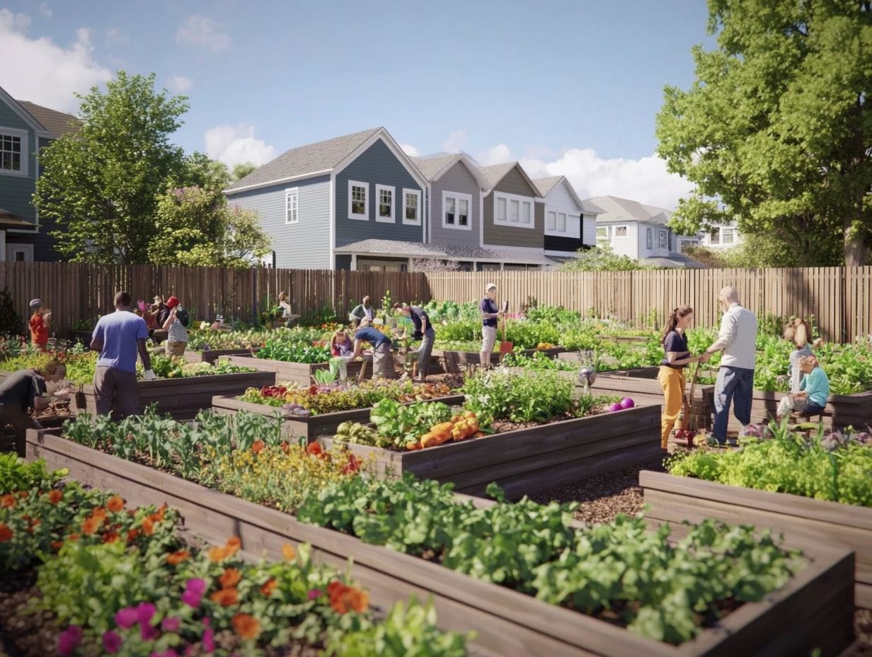 A vibrant community garden showcasing various plants