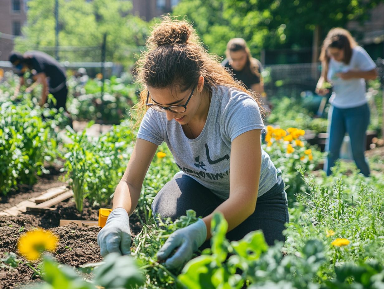 Youth participating in permaculture activities in a community garden