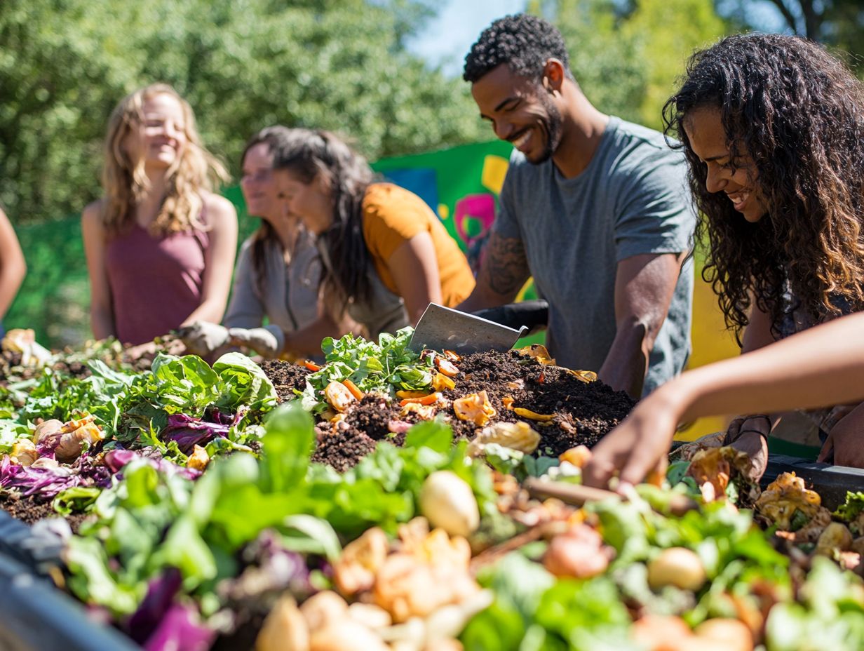 Infographic showing key takeaways for establishing a community composting program.