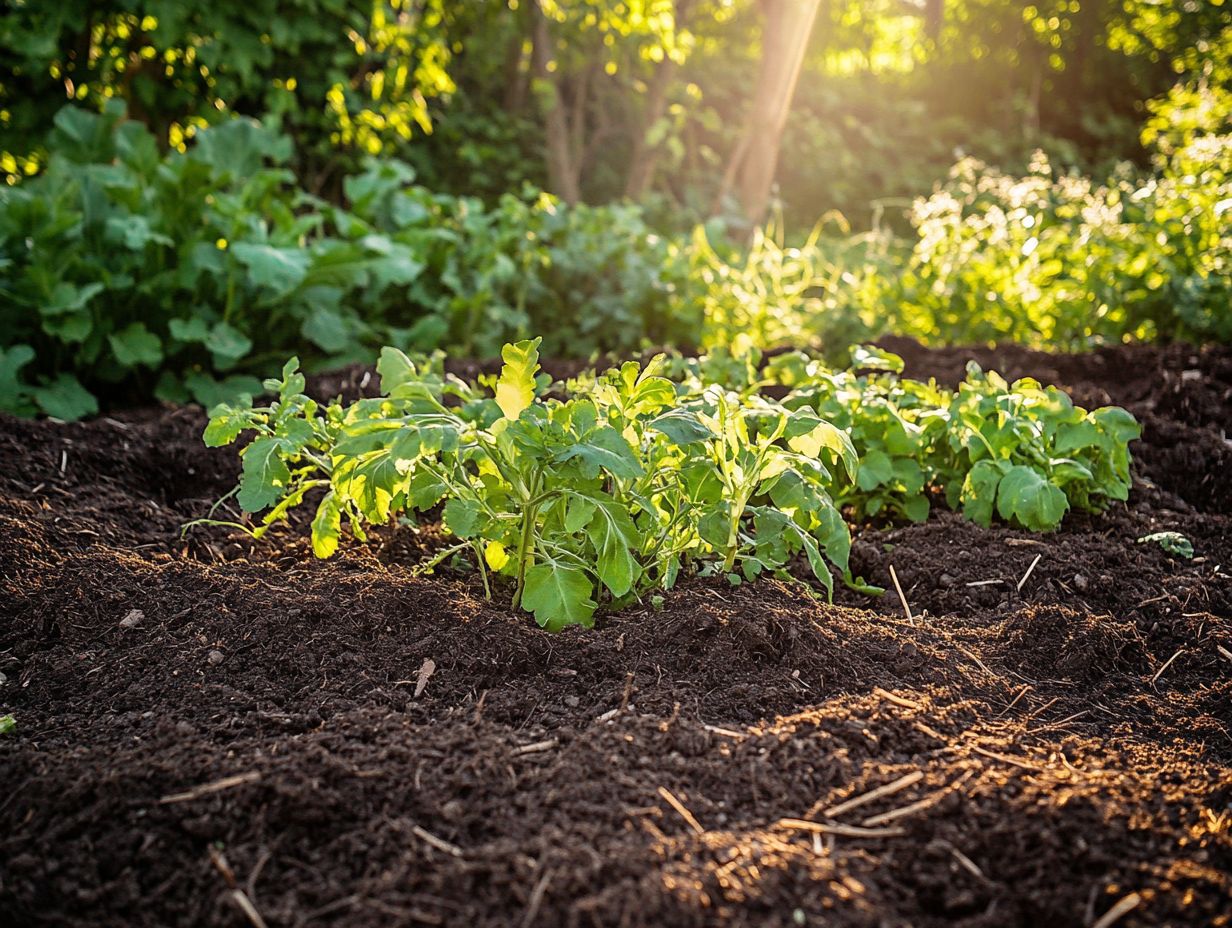 Graphic depicting the benefits of using organic matter in soil.