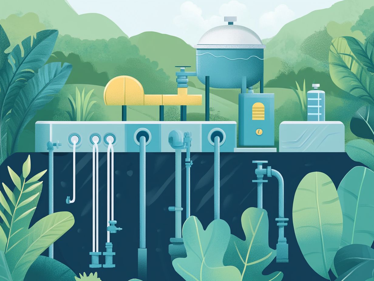 Illustration showing the impact of effective water management on climate change resilience.