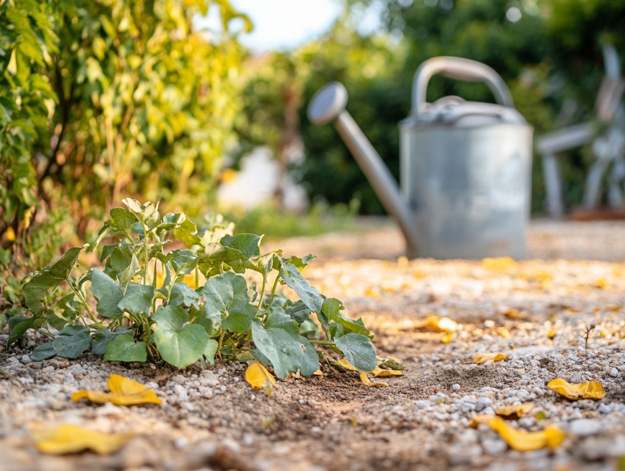 Illustration of a garden showing signs of needing water