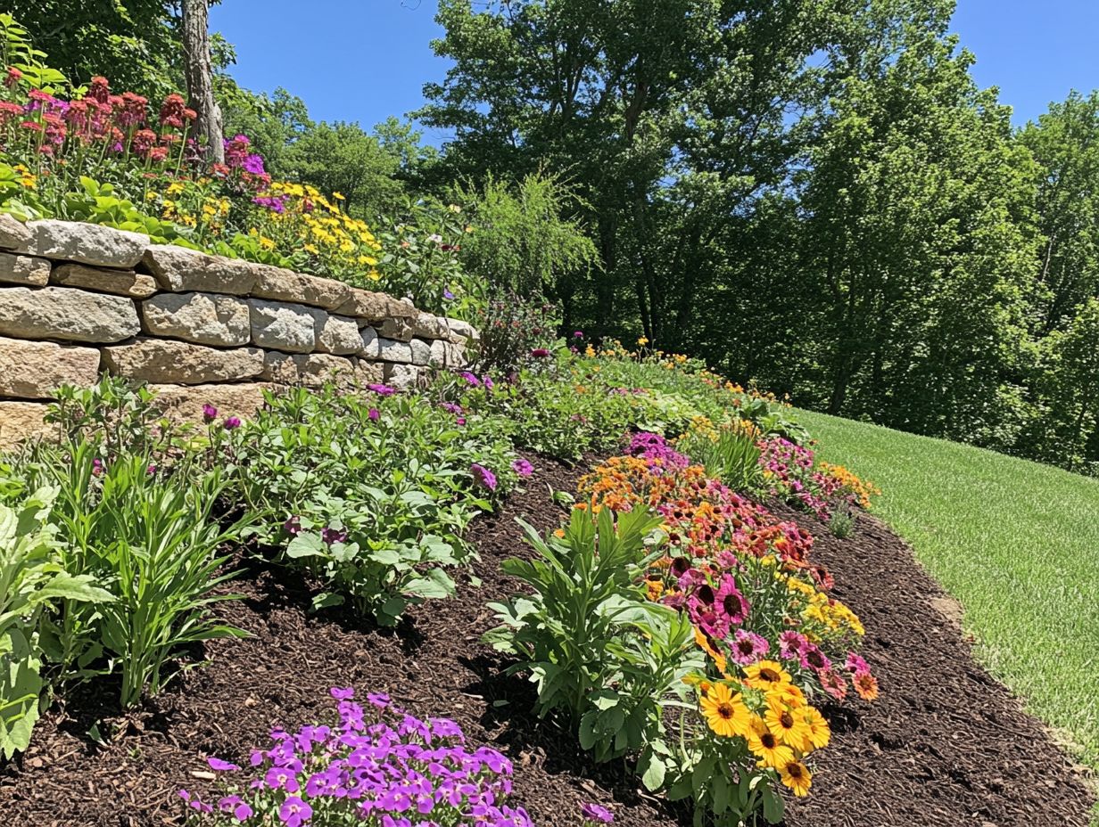 An illustration showing the effects of water erosion in gardens.