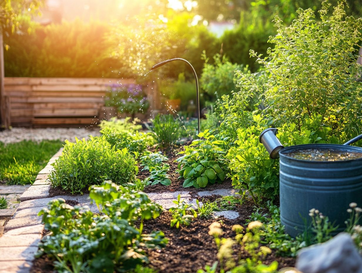 A diagram illustrating how drip irrigation systems conserve water in gardening.