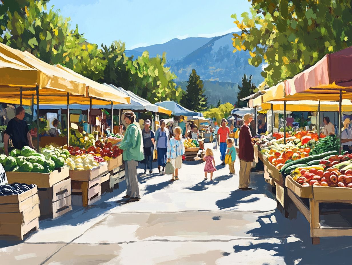 A vibrant local farmers' market showcasing fresh produce.