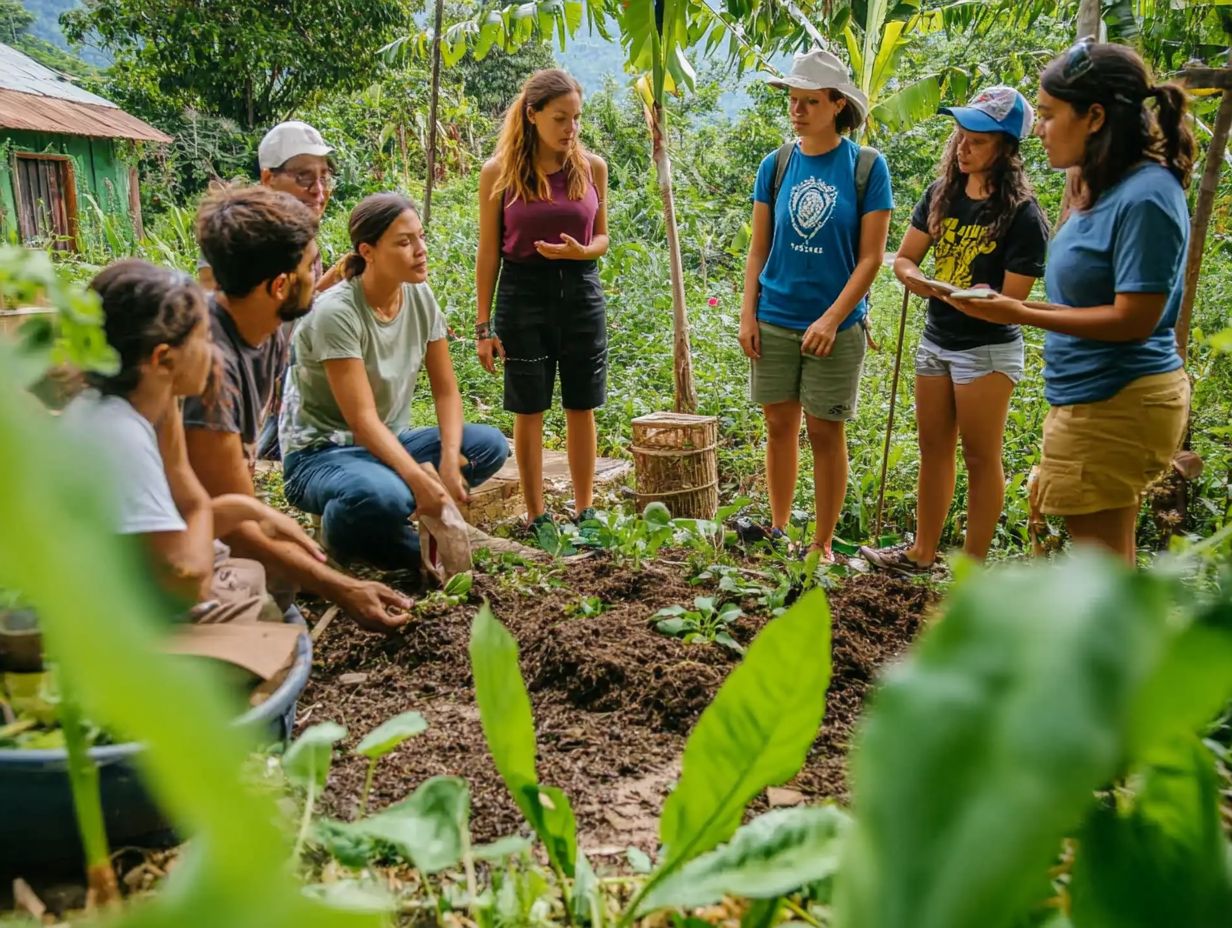 Visual representation of permaculture benefits for the environment and society.