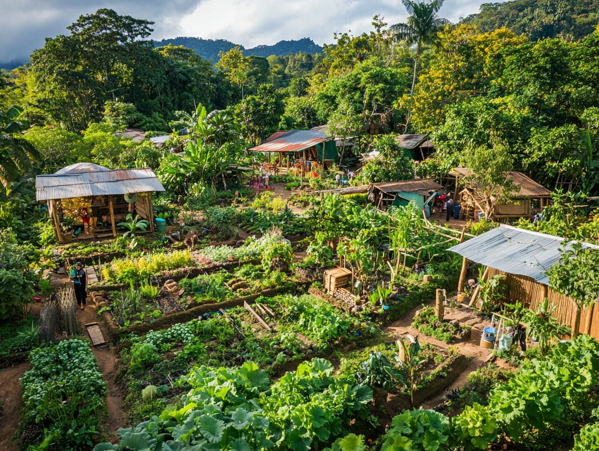 Image depicting how a permaculture community enhances the local economy.