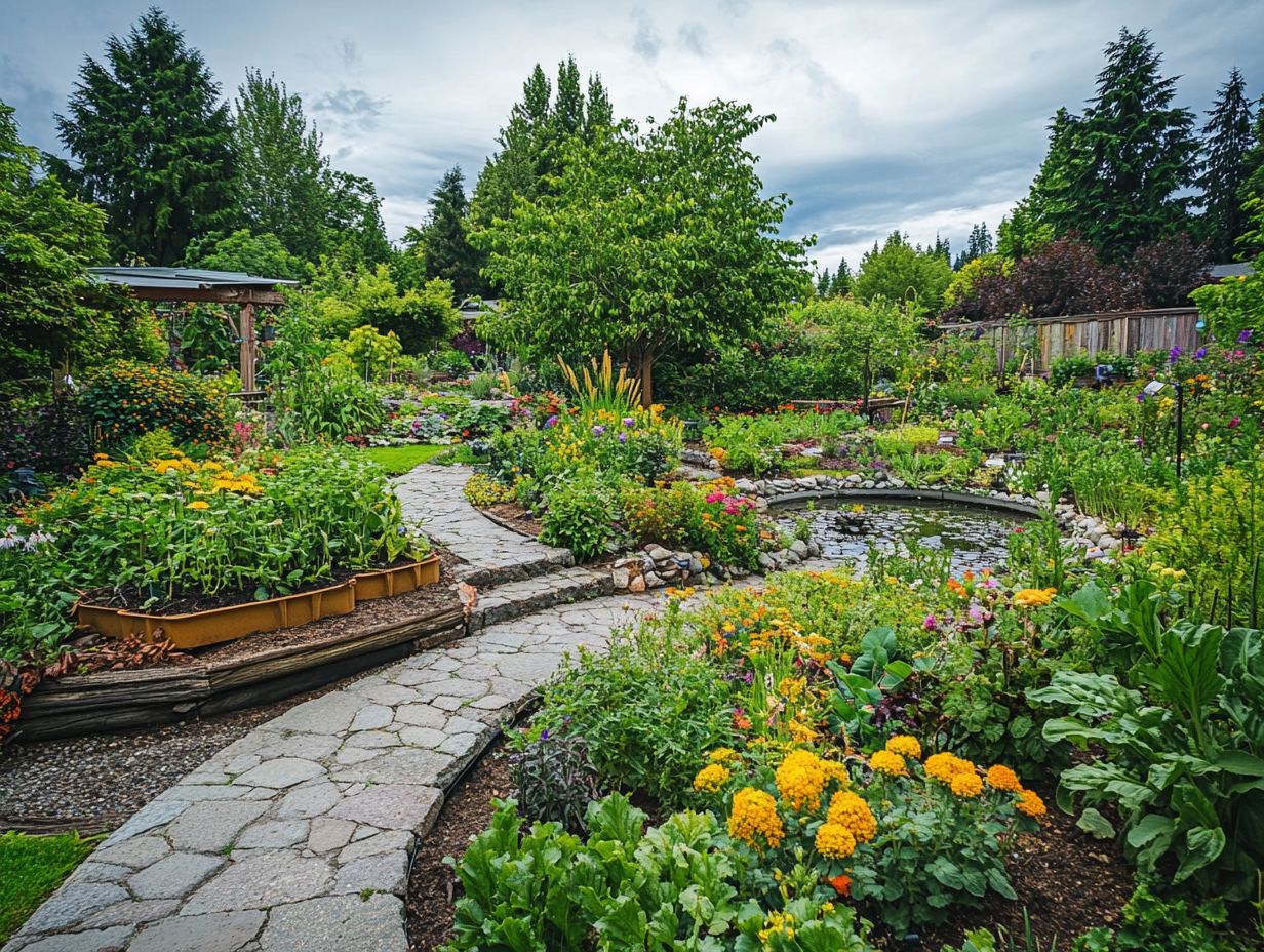 An illustration depicting the balance of aesthetics and function in permaculture