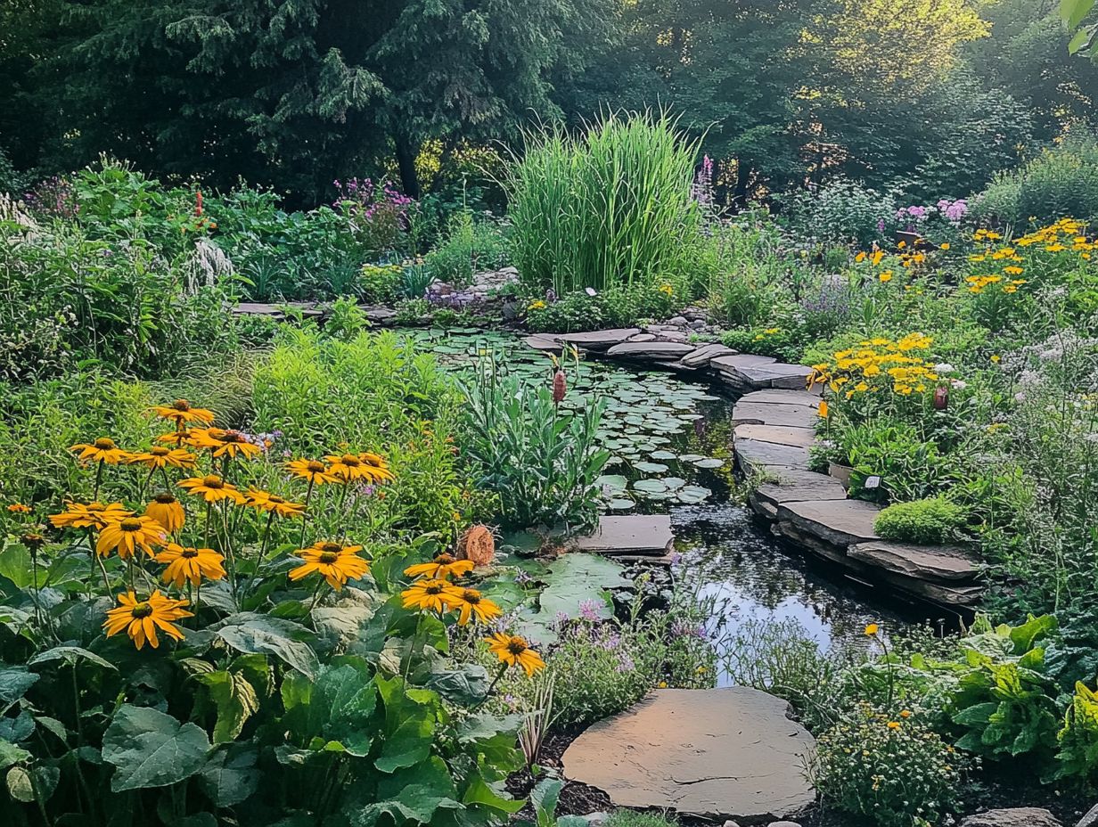 A vibrant garden showcasing the balance of aesthetics and functionality in permaculture design