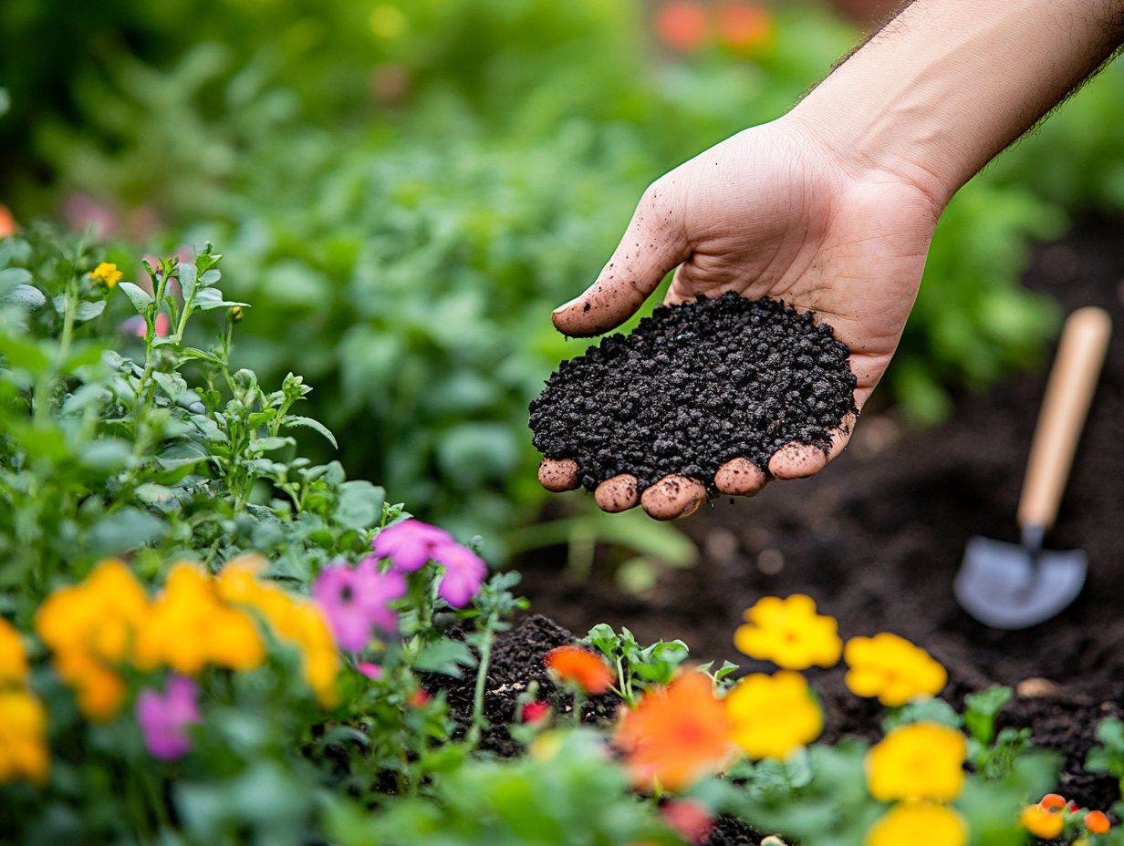 Organic fertilizers being used in a permaculture garden