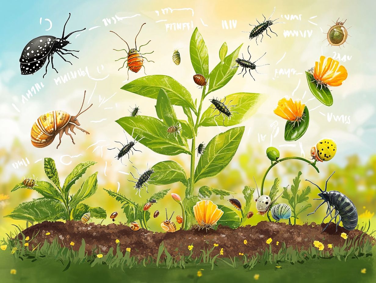 A variety of common garden pests with descriptions