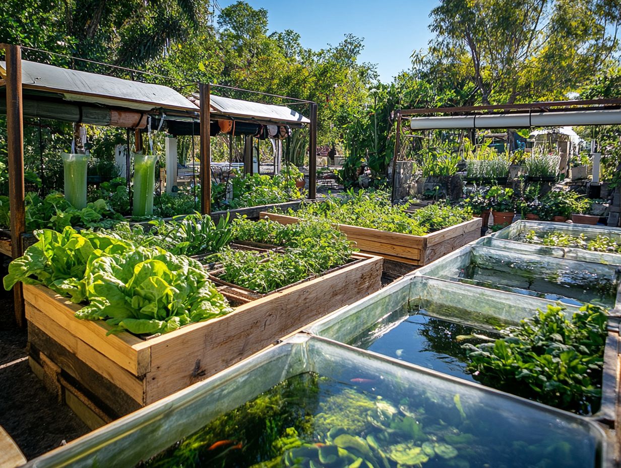 A thriving aquaponics system integrated with permaculture practices