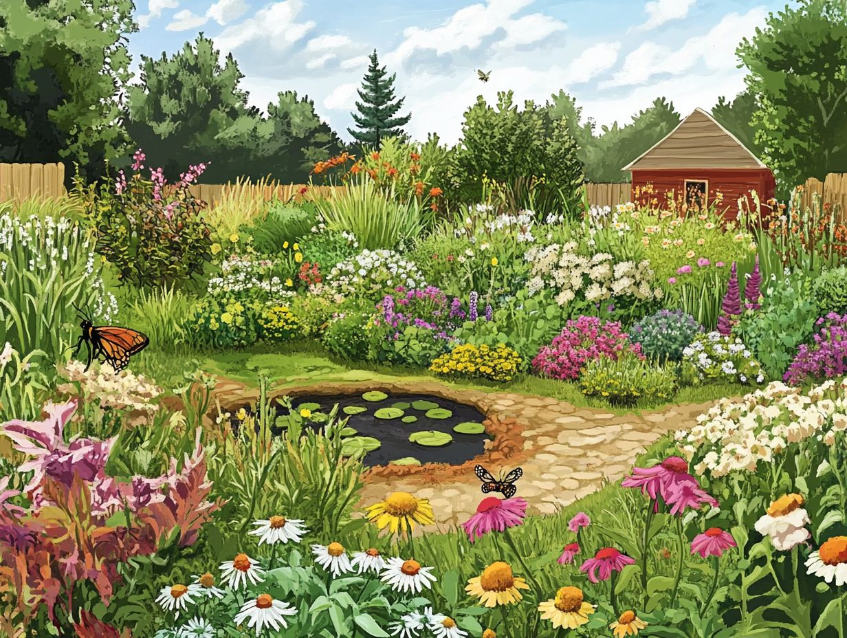 A vibrant permaculture system showcasing biodiversity