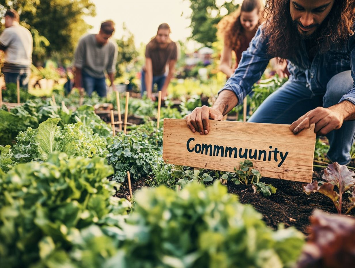 A visual representation of challenges and solutions for community gardens