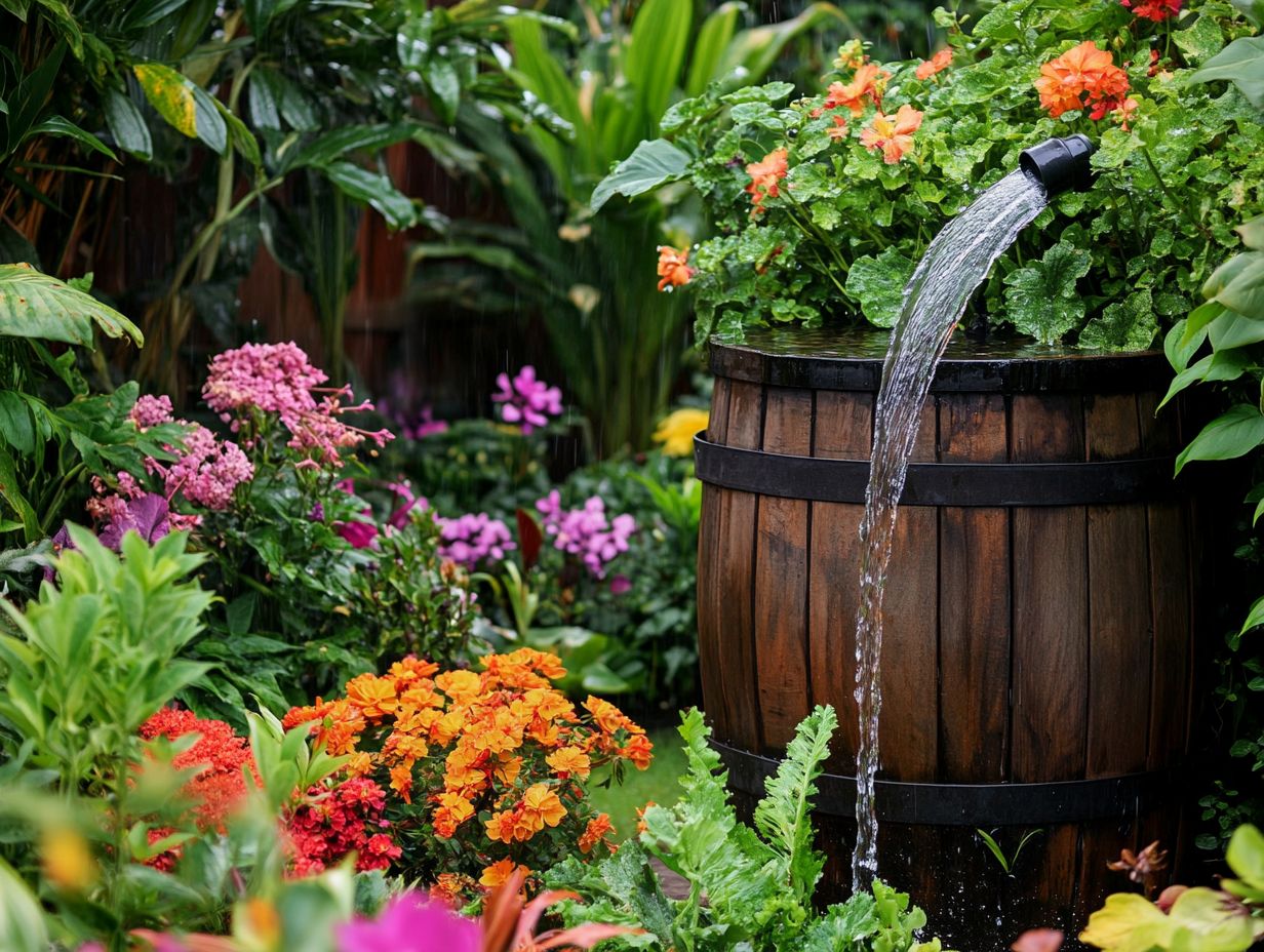 A large plastic barrel suitable for rainwater collection