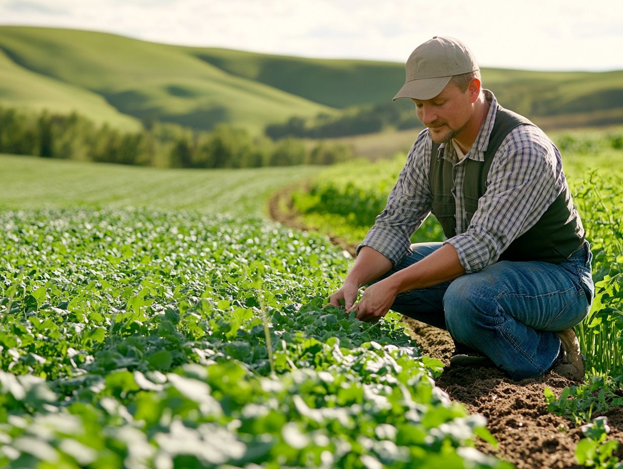 Illustration of cover crops improving soil health.