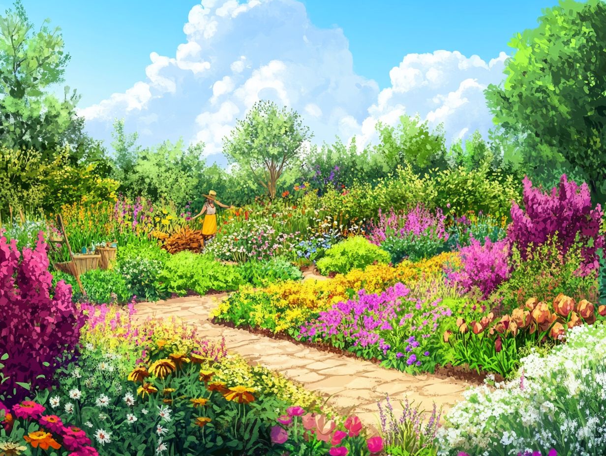 A vibrant garden showcasing pest-free techniques