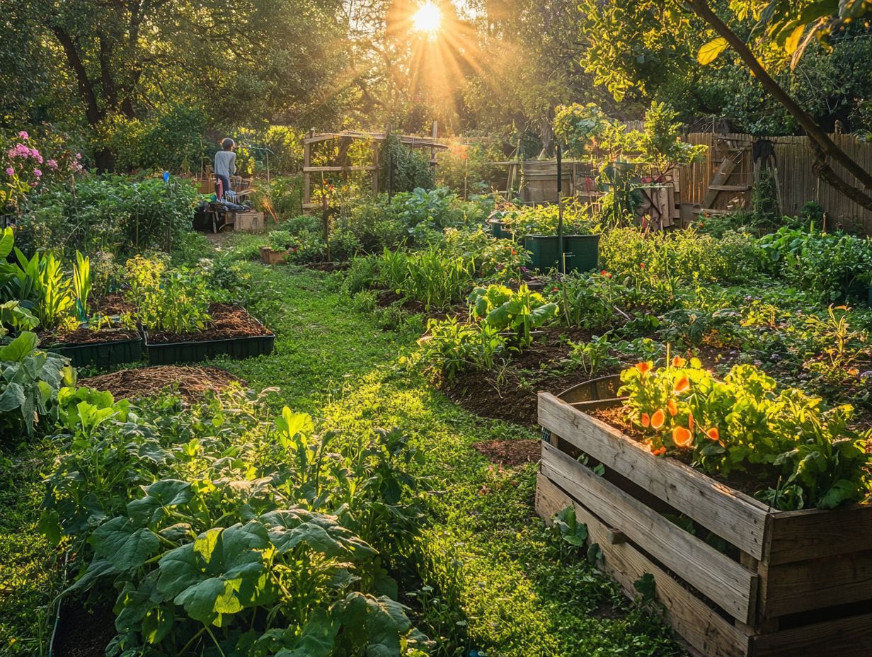 Diagram of different plant types in permaculture gardening