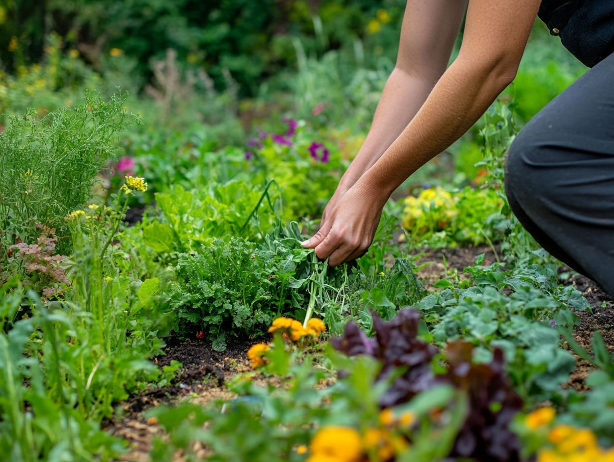 Visual guide to different types of weeds in permaculture gardening.