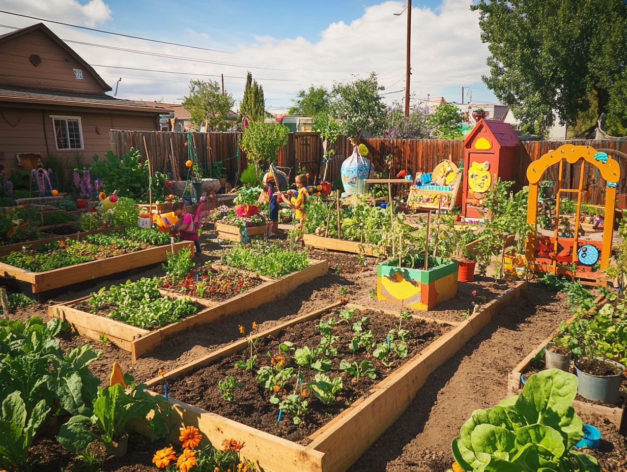 Children enjoying gardening in a permaculture environment