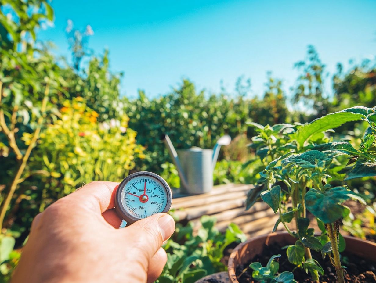 Illustration showing water-saving techniques in sustainable gardening