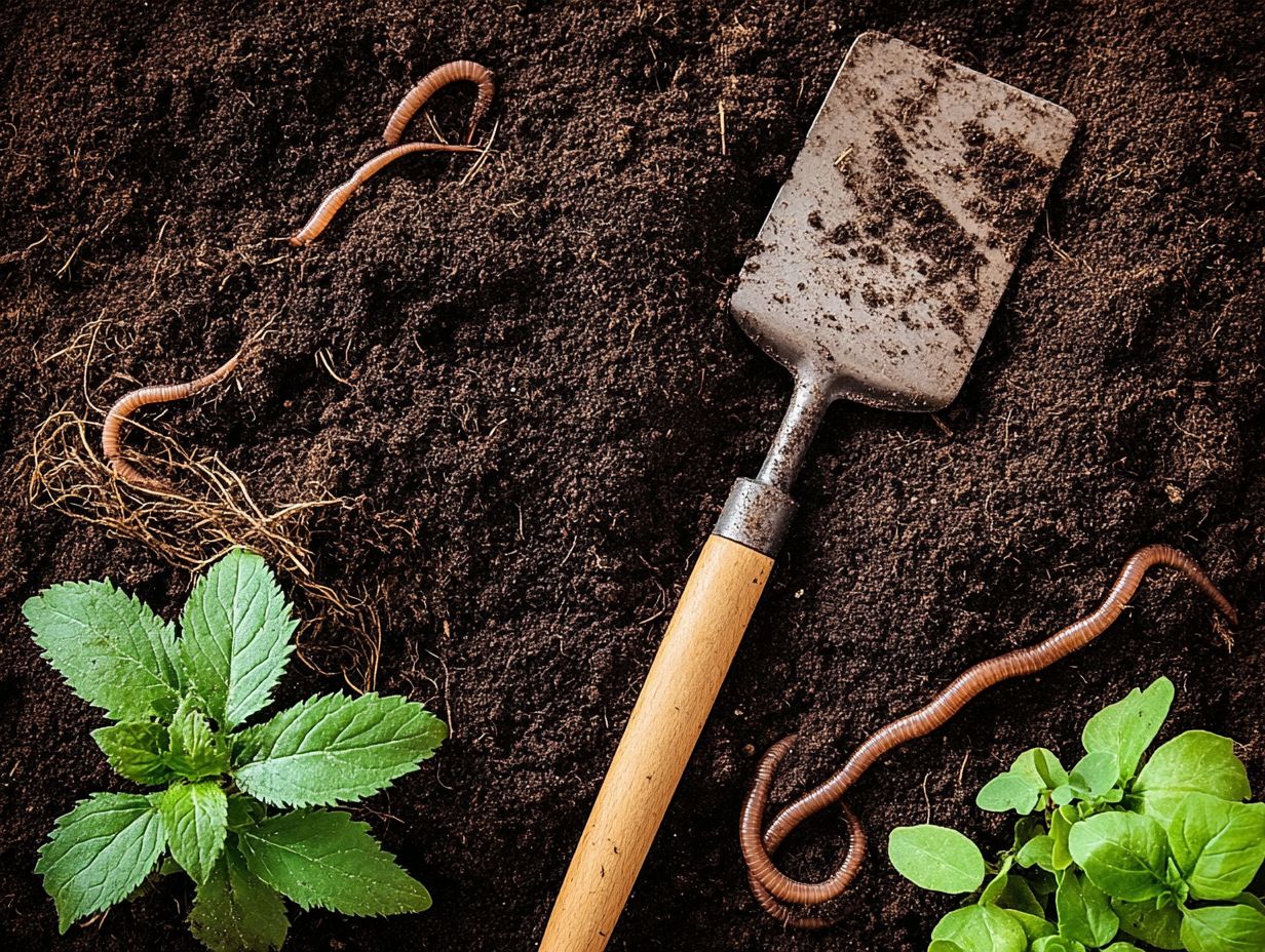 Illustration of various composting techniques and natural soil enhancement methods