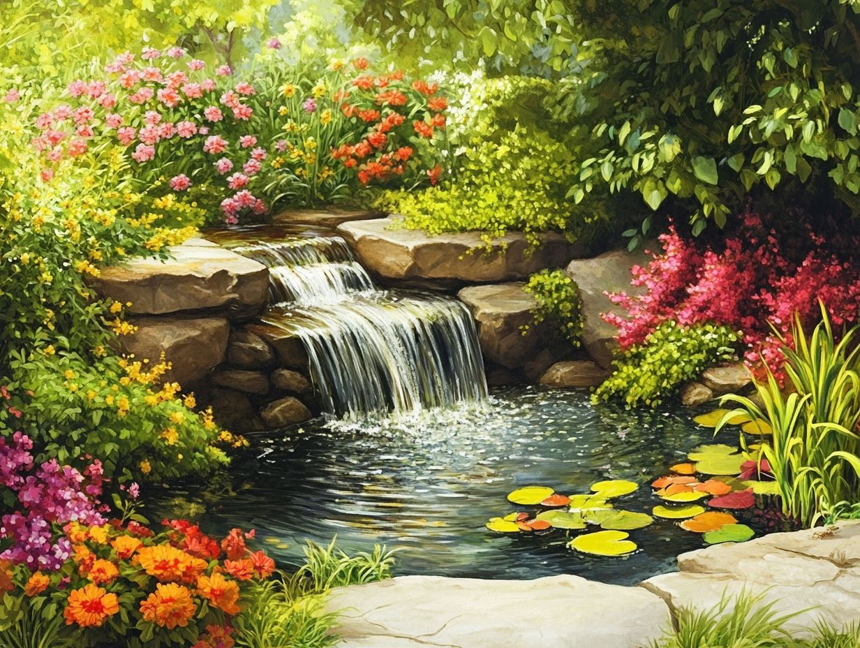 Beautiful garden ponds, fountains, and waterfalls enhancing outdoor spaces