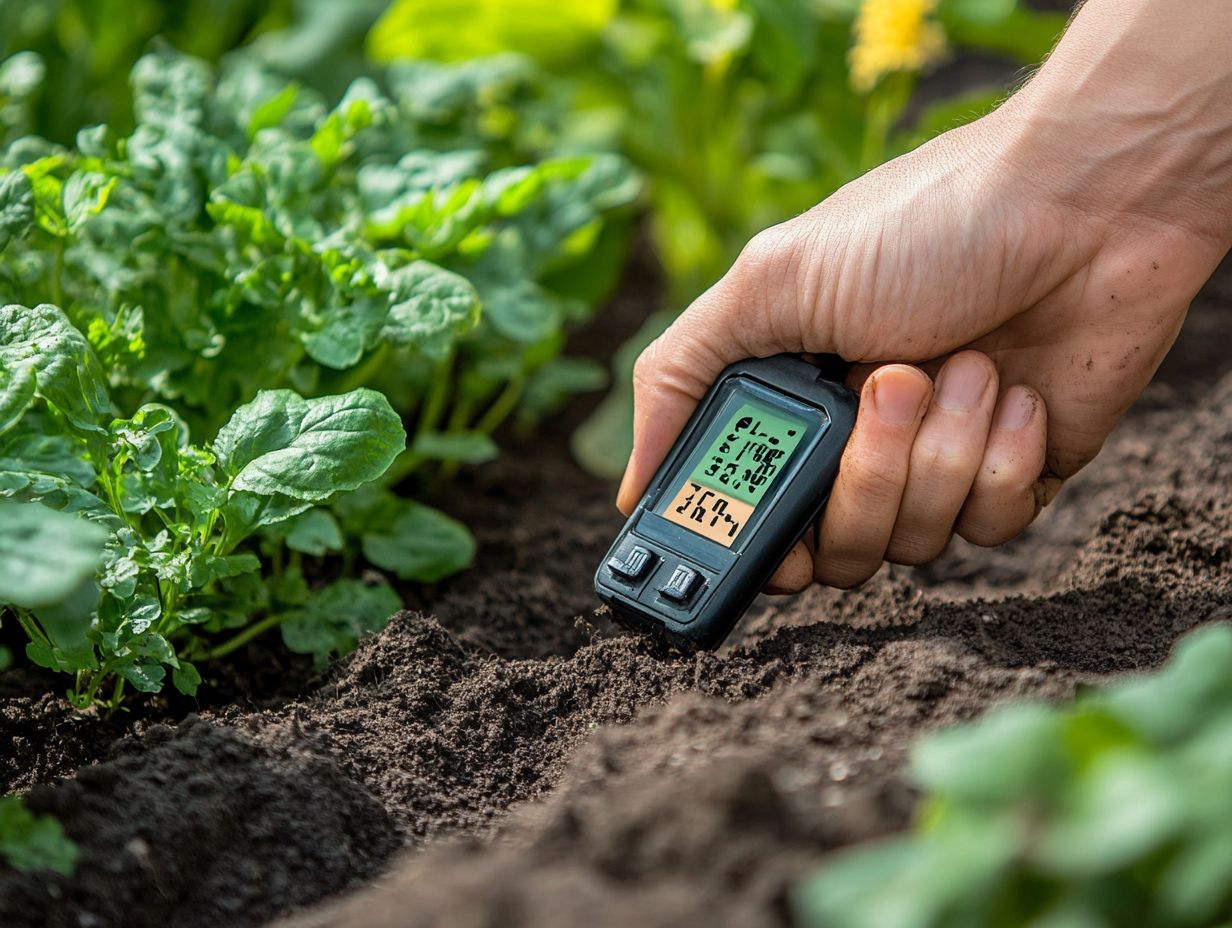 Illustration of soil moisture meter usage protocol