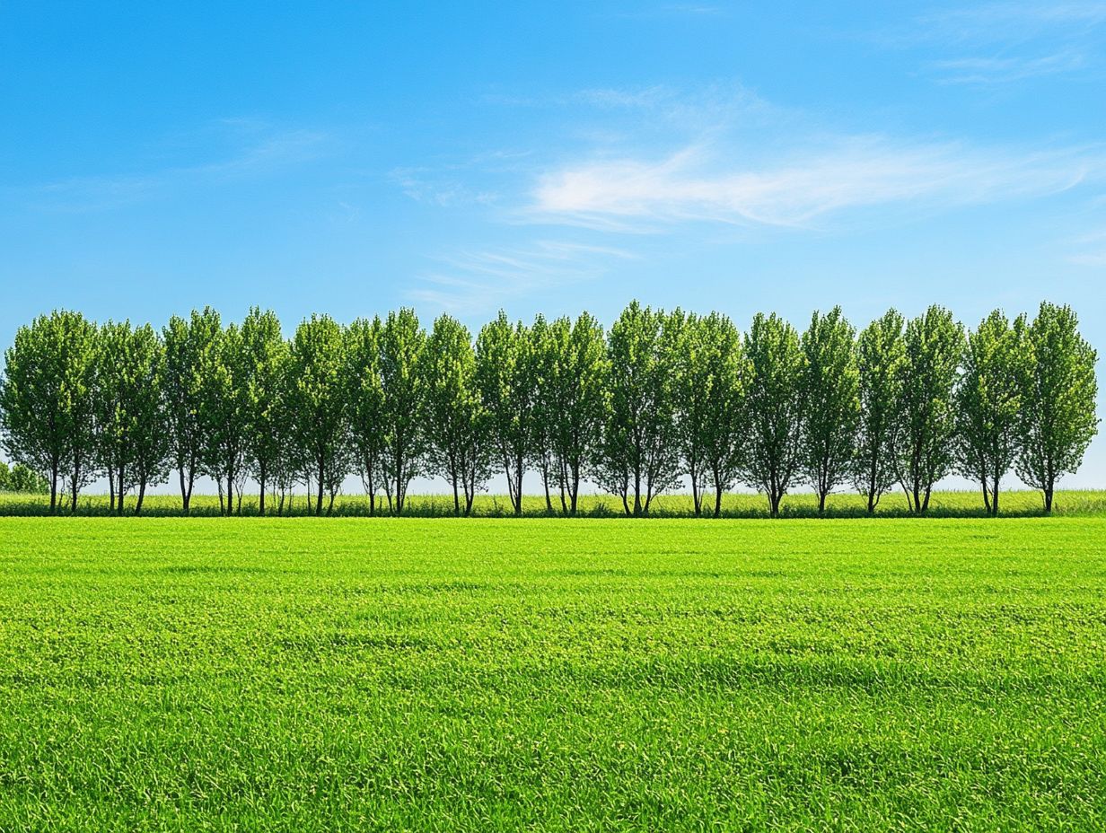 Illustration explaining windbreaks and their role in water conservation.