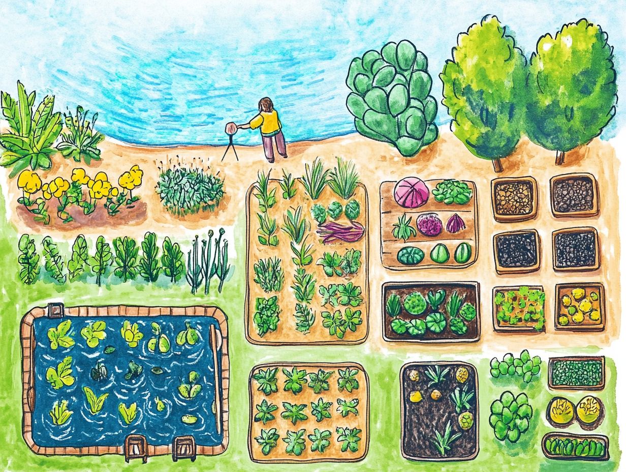 Illustration showing the benefits of permaculture design in sustainable agriculture