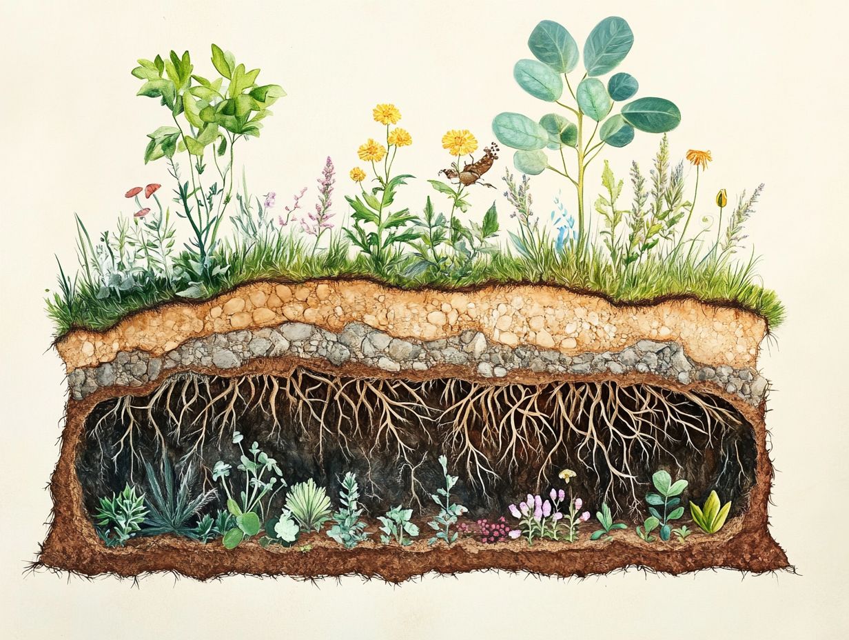 Visual representation of frequently asked questions about permaculture and soil layers.