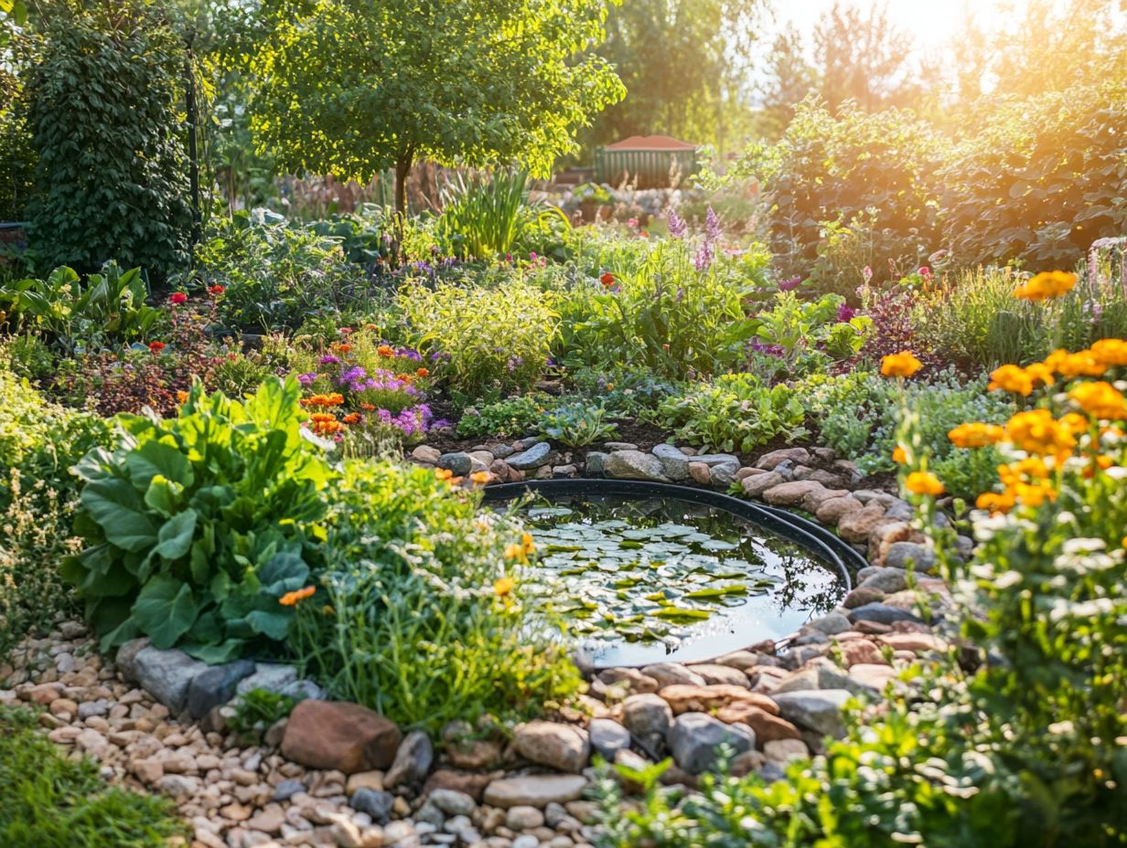 A visual representation of the challenges and considerations in permaculture edge design, showcasing various ecosystems and their interactions.