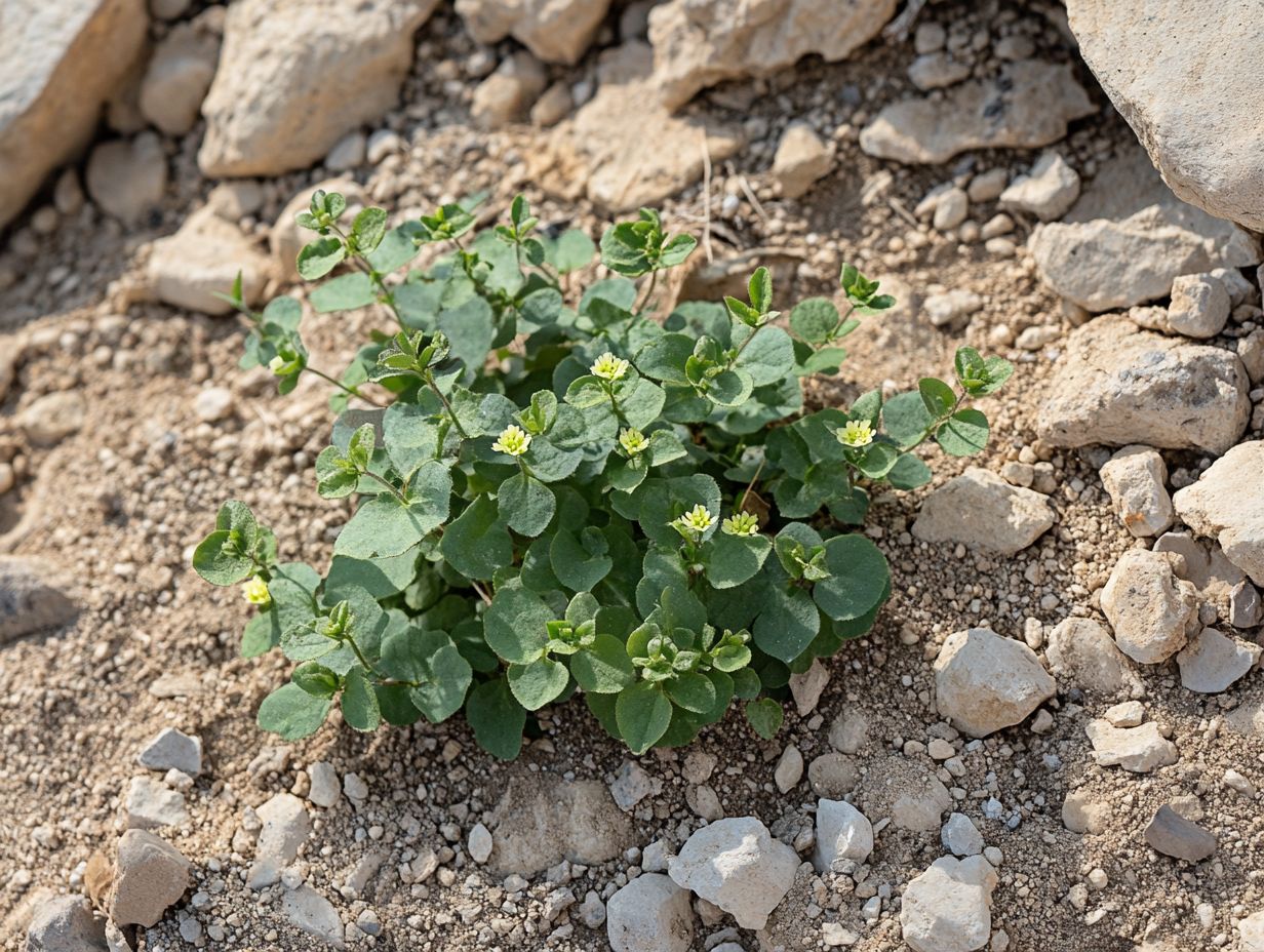 Illustration of plants thriving in low nutrient soil