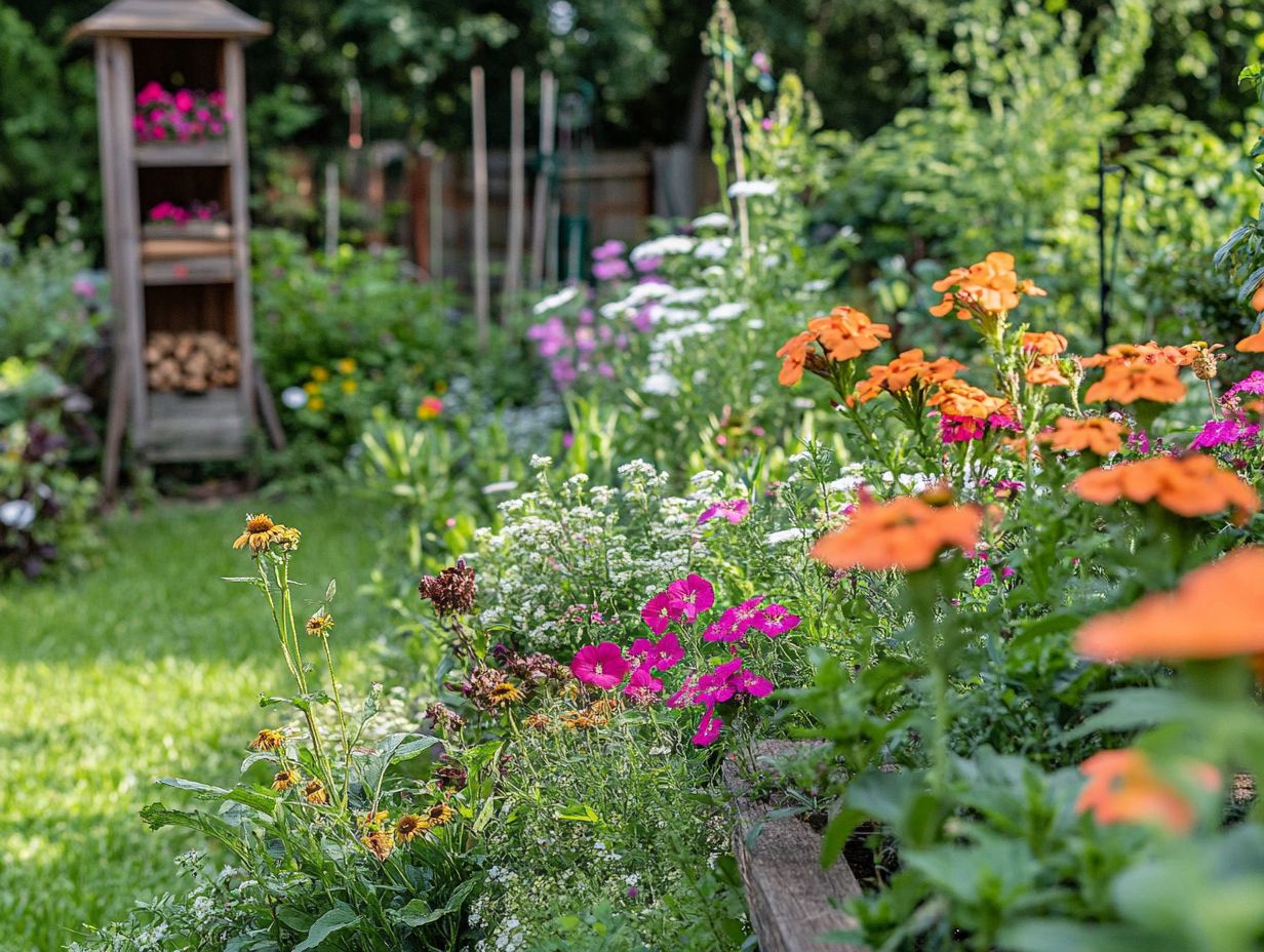 A garden illustrating proper pest management techniques