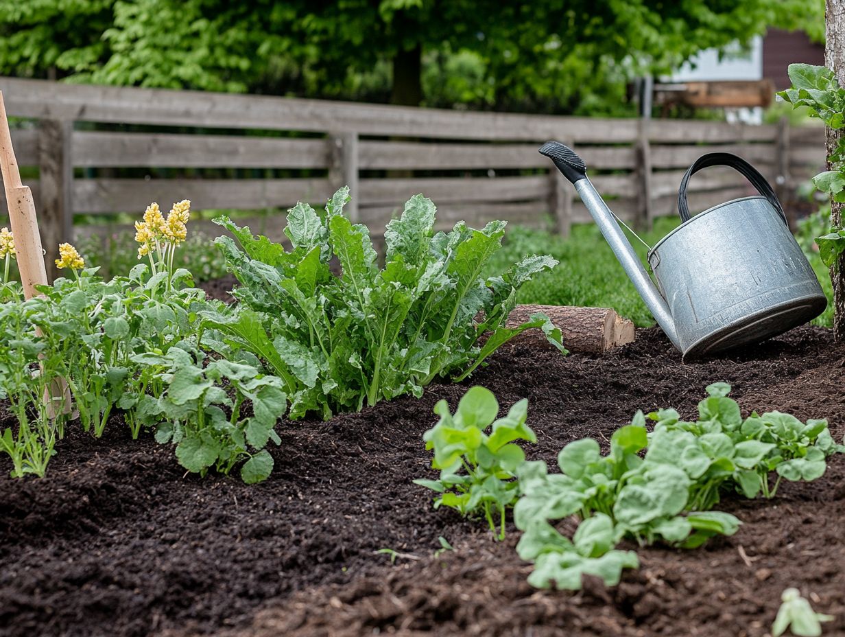 Diagram showing step-by-step soil layering processes in gardening