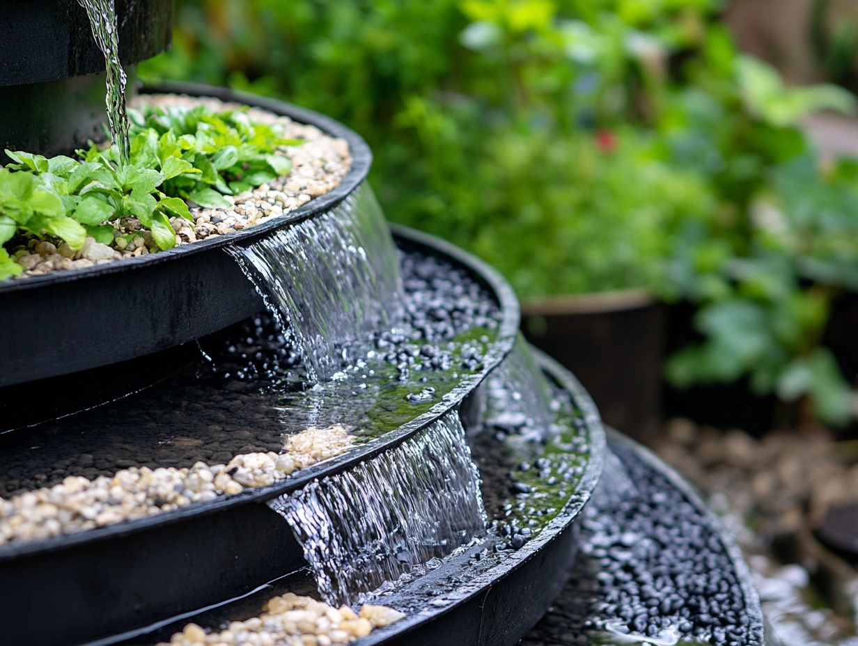 An example of different water filtration systems for gardens