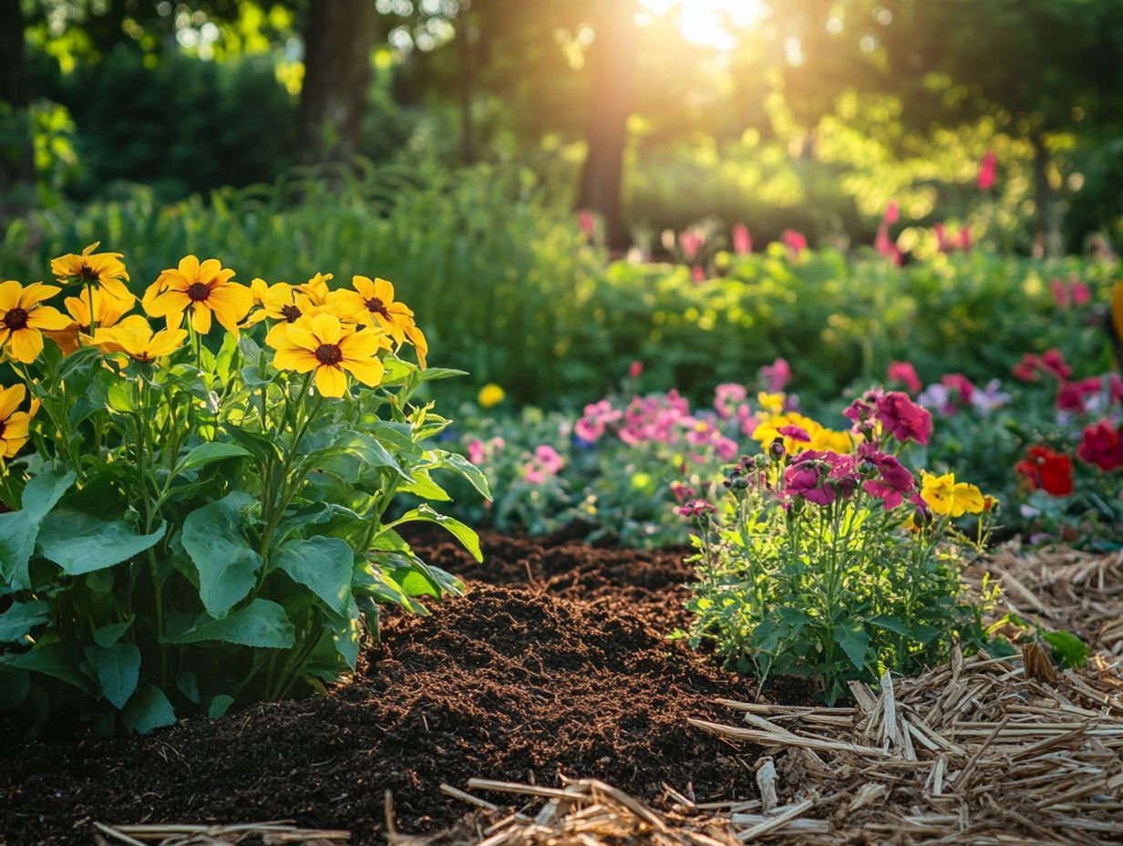 A thriving garden showcasing increased plant growth and production through effective soil covering techniques.