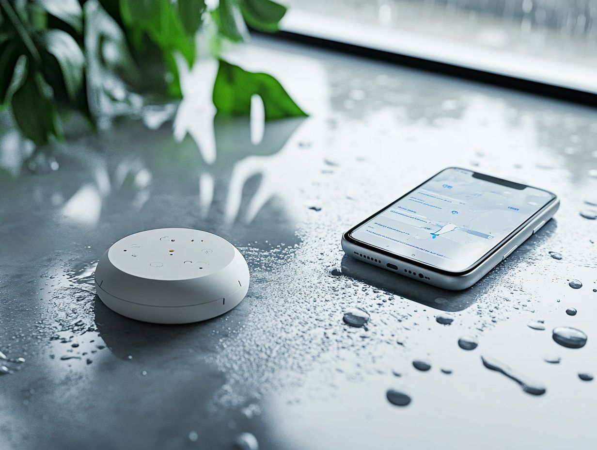 Illustration showing how water sensors detect moisture.