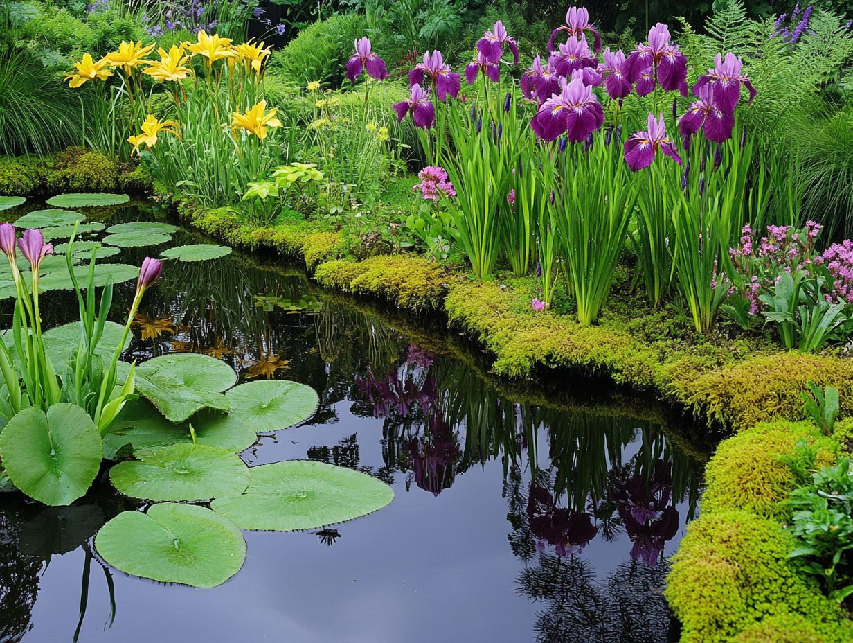 A beautiful Siberian Iris flower blooming in a garden.