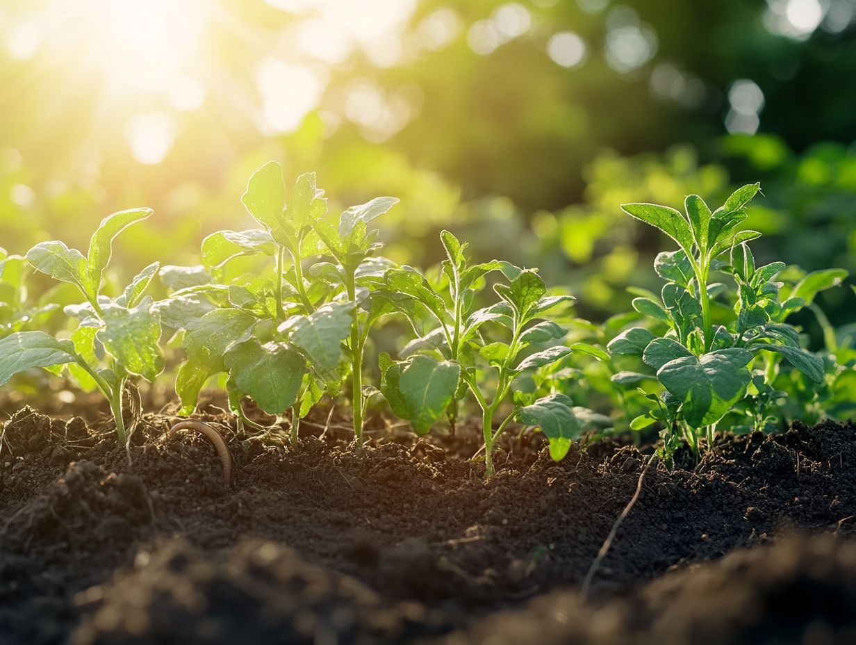 Illustration showing the connection between soil health and plant health