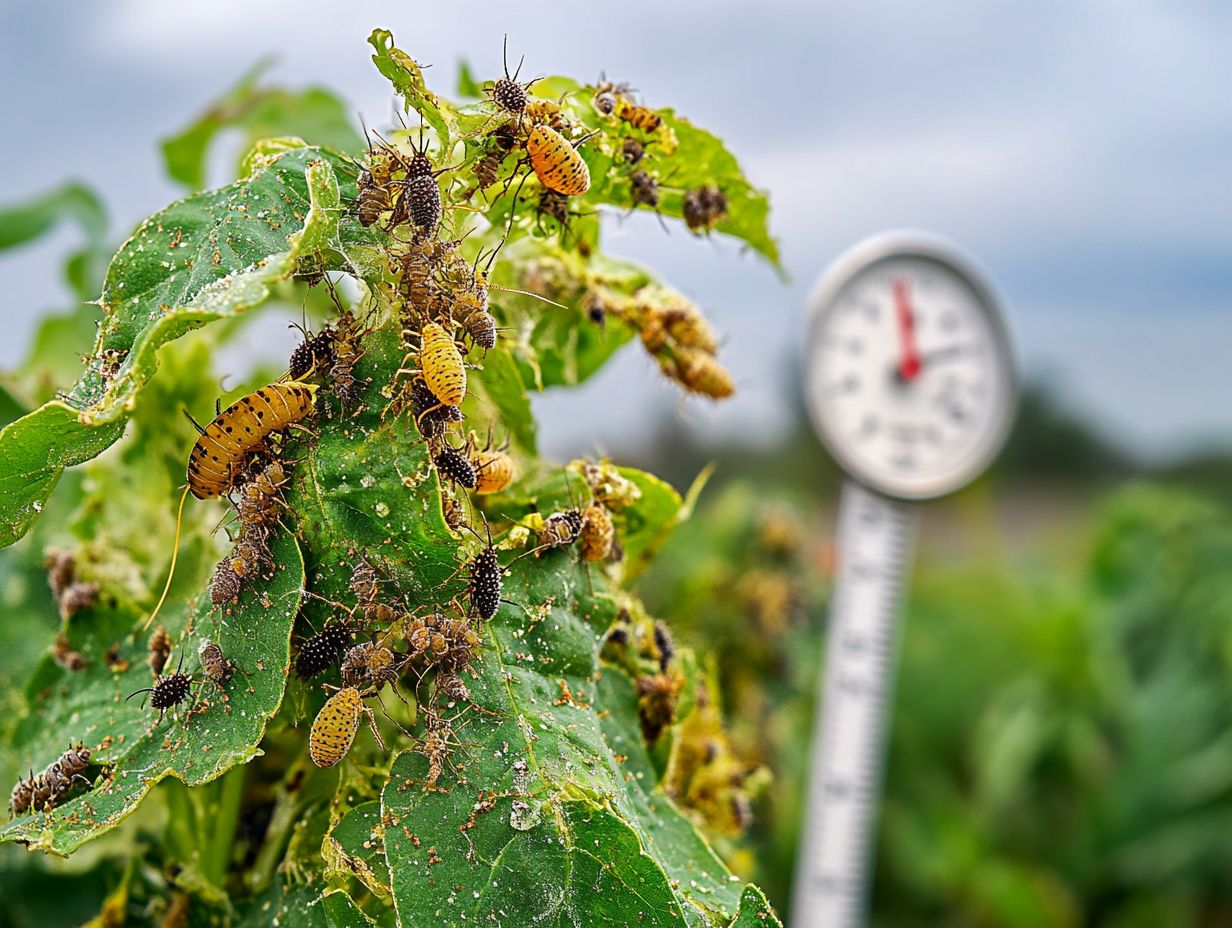 Visual summary of key takeaways regarding climate change and garden pests.