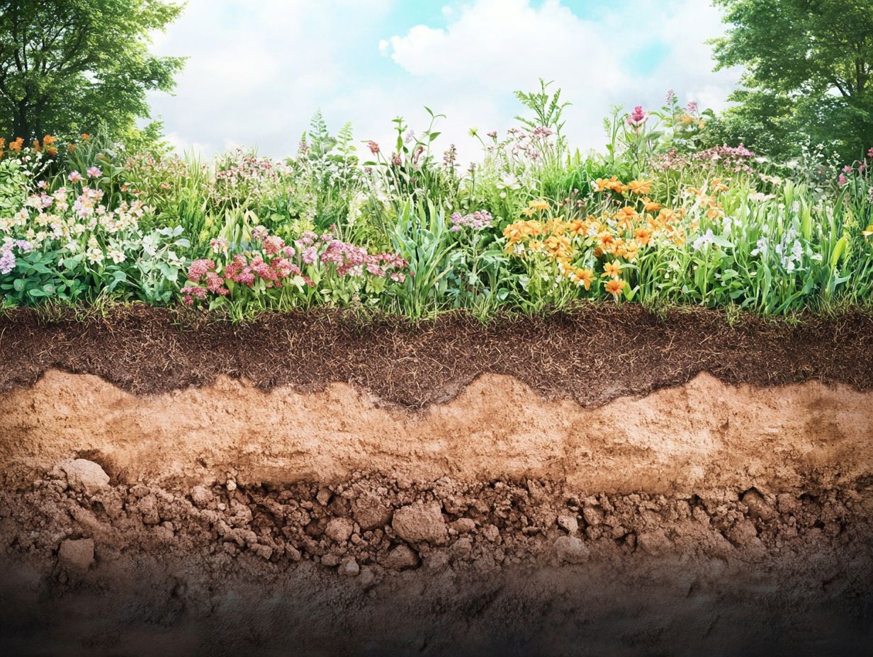 Illustration showing the impact of soil compaction on plant health.