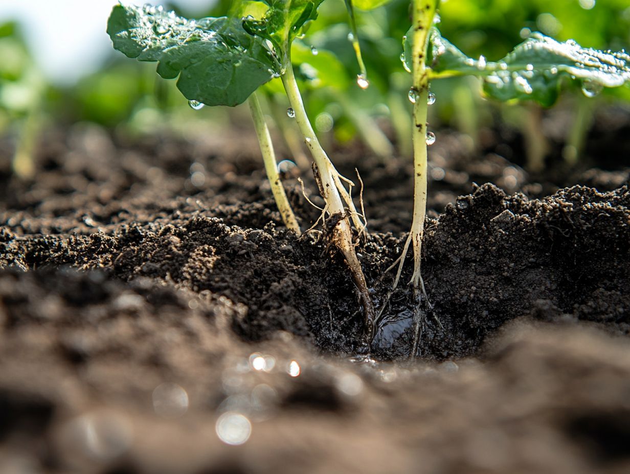 Diagram illustrating the impact of water management on soil health