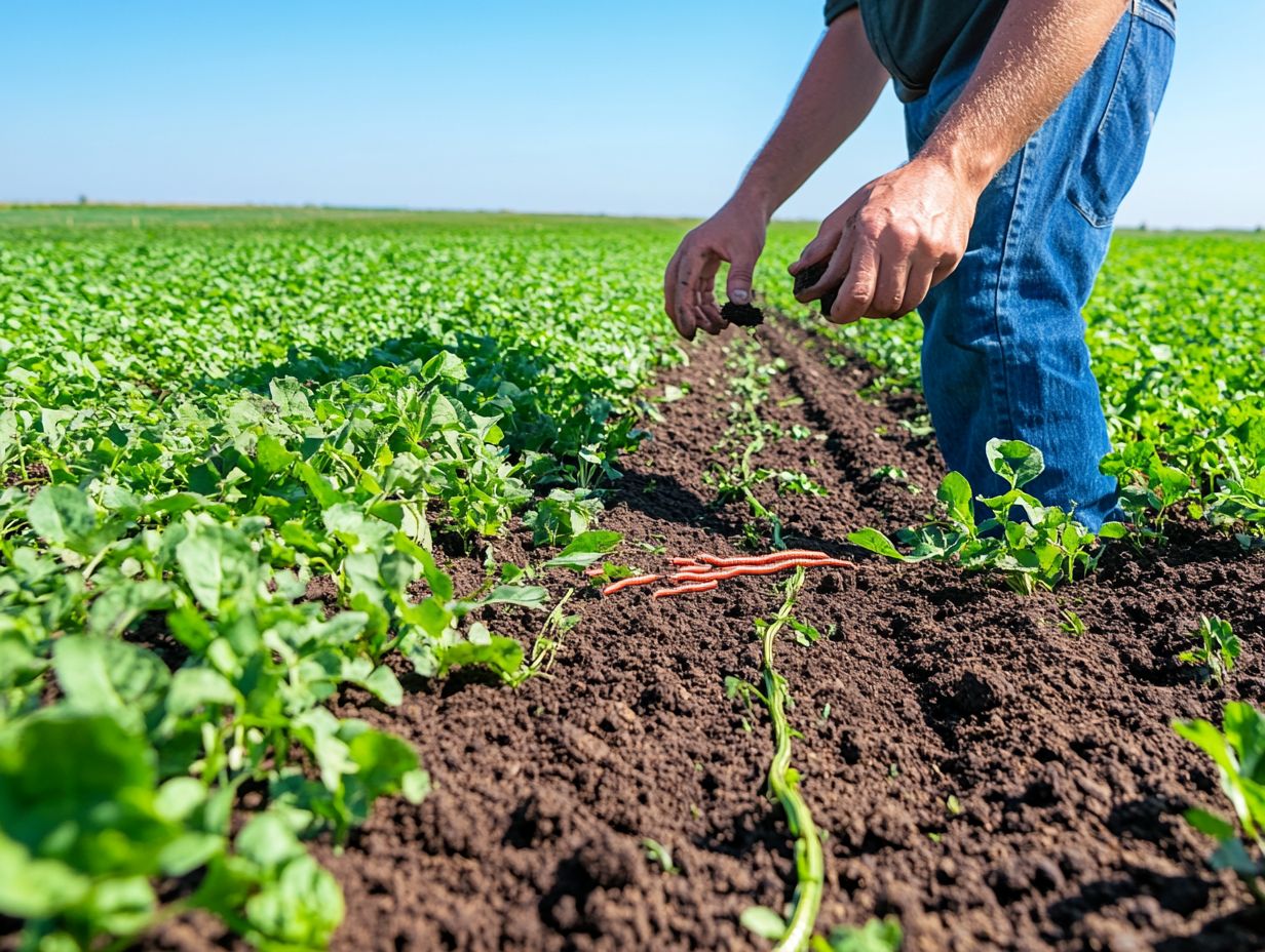 An illustration showing how cover crops aid in pest control.