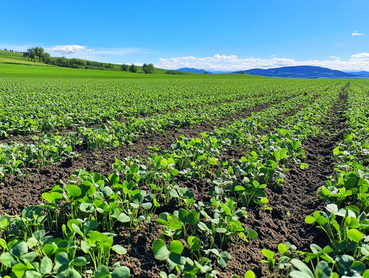 Illustration showing cover crops' role in soil regeneration.