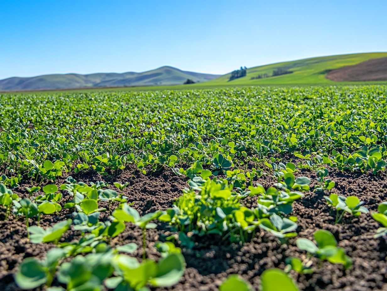 Illustration showing cover crops' role in soil regeneration.