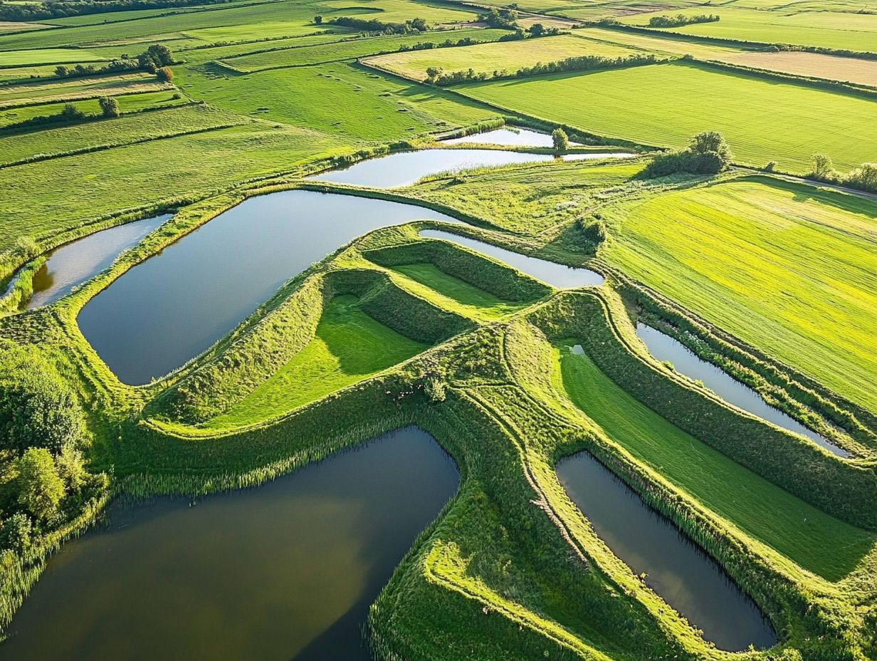 Diagram of earthworks used in water management