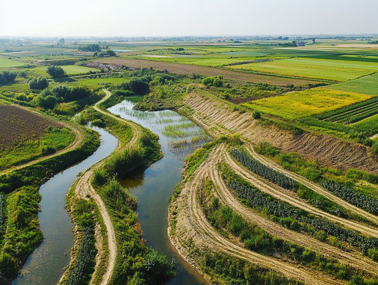 Illustration of earthworks promoting water management